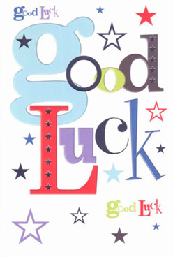 Taking inspiration from the lively spirit of Rotherhithe's riverside, this good luck card exudes energy and heartfelt optimism. Its blocks of colour-cool blues, striking reds, soft greens, and polished violets-dance cheerfully across a white background as clean and fresh as the paths through King's Stairs Gardens. Each letter feels individually crafted, the fonts ranging from exuberant and playful to steady and reassuring, reflecting the layers of emotion that come with cheering someone onward. Playful stars, scattered in sizes from bold indigo to faint lilac, call to mind the sparkle of festive lights along Albion Channel. The smooth surface of the card whispers of premium cardstock, ready to be pressed into the palm of a friend setting out on a new adventure. There's a modern, creative flair to the layout, echoing the artistic soul of local makers. Ideal for celebrating milestones like a neighbour's fresh start or a student's exam, the card's design carries with it all the excitement, encouragement, and genuine belief in Rotherhithe's close-knit community spirit.