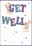 The moment you gaze upon this get well card, there's an instant sense of warmth and cheer-something familiar to those in Rotherhithe who turn to Flower Delivery Rotherhithe for uplifting gestures. Two adorable companions-a soft brown bear and a floppy-eared puppy-are brought to life in friendly, rounded illustrations. The bear tenderly rests his paws atop the oversized, colourful 'Get', while the puppy joyfully balances against 'Well', their connection radiating mutual affection. The stylised letters in indigo, teal, and deep amethyst stand boldly against a crisp cream backdrop, their vibrancy a heartfelt nod to resilience. Sprinkled freely, small stars in shades of purple and blue twinkle like magical well wishes, infusing the design with hope and playfulness. The artist's attention to the fluffy, tactile fur echoes the comforting texture of a well-chosen hand-tied bouquet. Altogether, the image serves as an emotional balm-a loving way to send kindness and recovery, perfectly suited for brightening a neighbour's day from the riverside near Greenland Dock to the historic streets of central Rotherhithe.